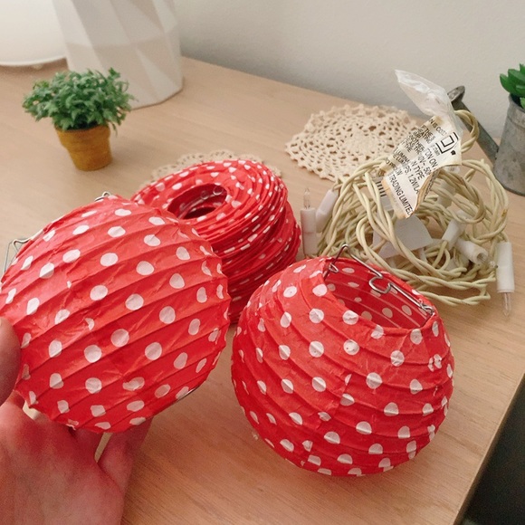 Typo Red polka dot lantern string light, room decoration, christmas light - Picture 7 of 7
